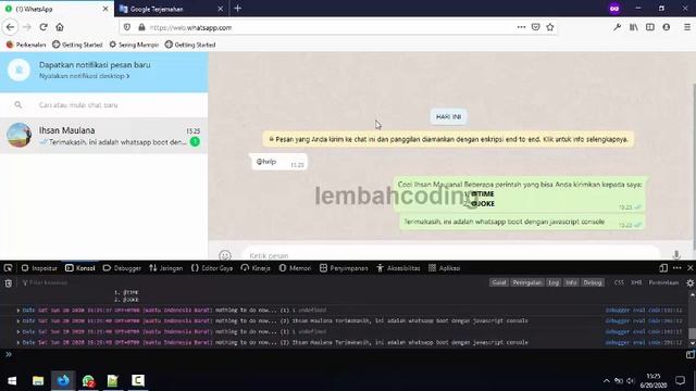 Auto Respon Kirim Pesan Whatsapp Web dengan javascript