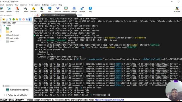 Dockerfilecreation, imagecreation help of Dockerfile, Container creation, image push to Dockerhub