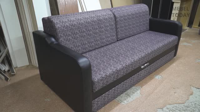 Большой диван на металлокаркасе Наташа 190*2500 с мягким подлокотниками. Тройная трансформация
