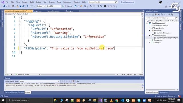 #ASP.NET Core in Telugu #09 appSettings.json ||  #RSKHelpline