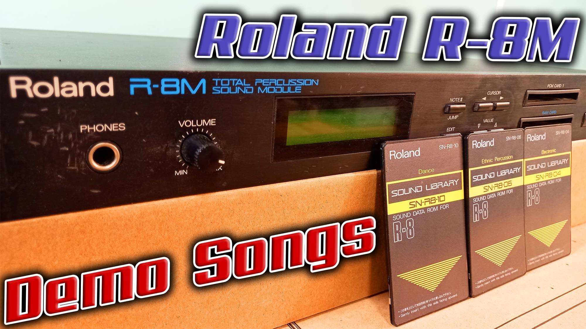 Рэковая версия культовой драм-машины Roland R8 - Roland R8M + 3 PCM ROM Cards. Слушаем Demo songs!