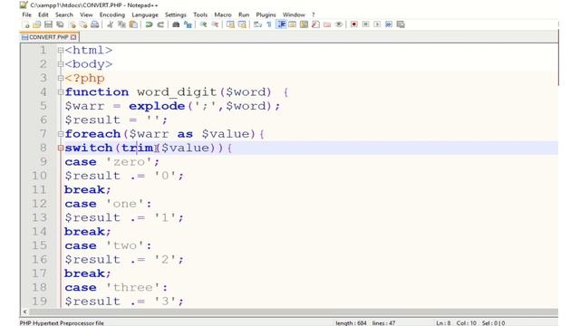12TH COMPUTER APPLICATION PRACTICAL PROGRAM10 || CONVERT WORD TO DIGIT || TN BOARD SYLLABUS || PHP