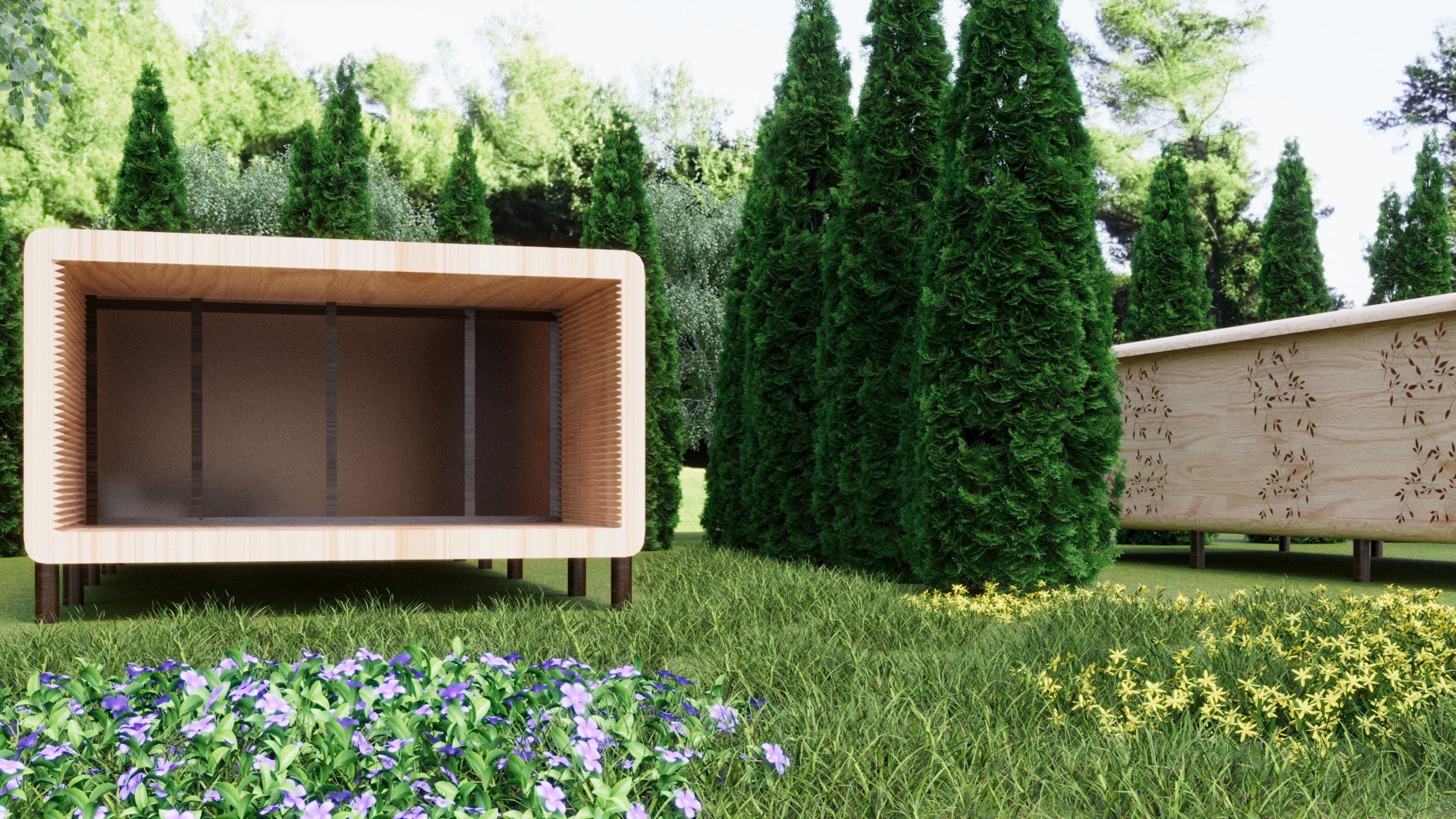 3D визуализация. Экодома в туристической зоне