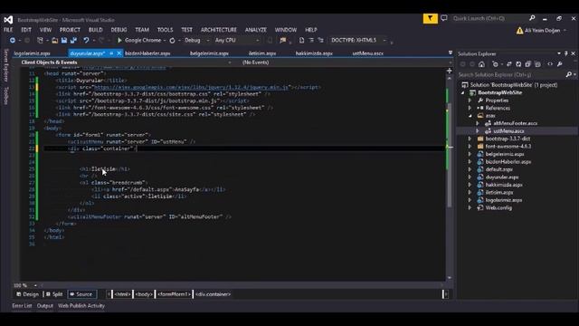 AspNet'de Bootstrapla Web Sitesi Yapımı - Breadcrumbs ve Form - 4