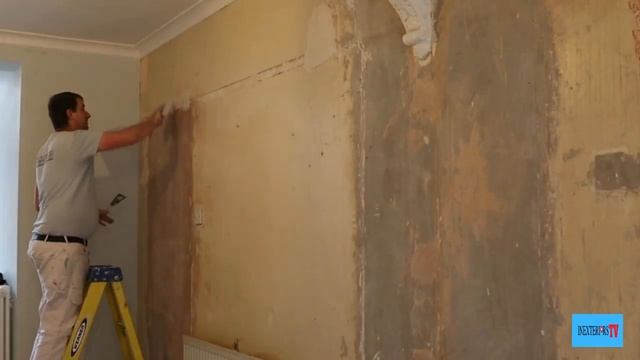 Sanding, Filling, And Sizing A Wall.