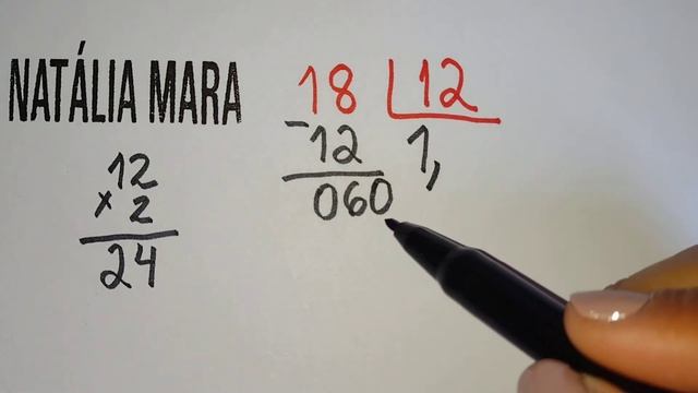 Como dividir por 2 algarismos? “18/12" "18:12" "Como dividir 18 por 12" "18 dividido por 12" “18÷12
