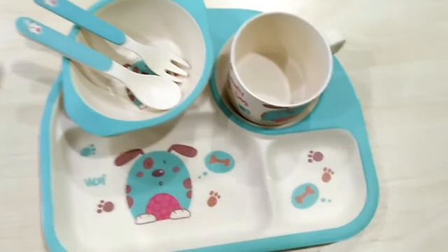 Детский набор посуды из бамбука Lovely Cat