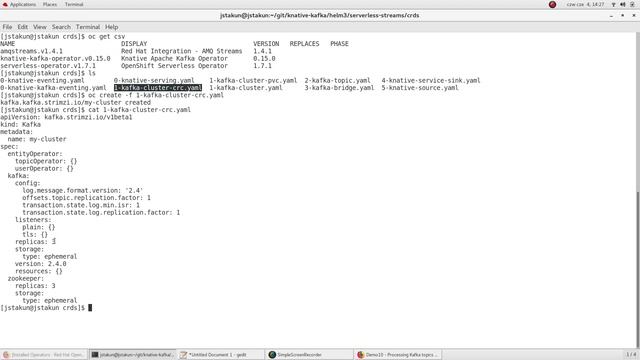 Processing Kafka topics with OpenShift Serverless service