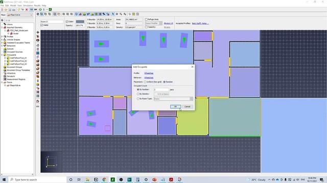 Simple Hospital Evacuation Model in Pathfinder