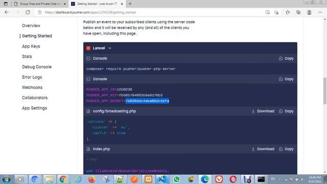 How to Sign up and get PUSHER_APP_KEY from Pusher