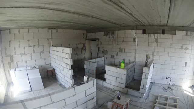 [timelapse] кладка перегородок з газоблоку