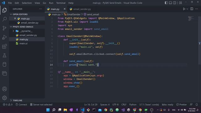 PyQt5 QtDesigner Email Sender Project tutorial - Python GUI Project for Beginners!-dmvercAYIwQ