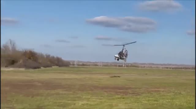 Взлет автожира и посадка по вертолетному