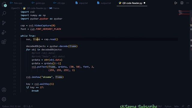 Make a QR Code Detector in 15 Minutes | OpenCV + Python Project | sKSama | Subscribe | Check Commen
