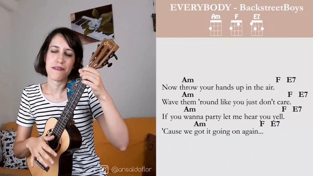 EVERYBODY - Backstreet Boys UKULELE PLAY ALONG Chords Acordes