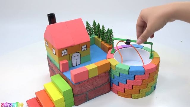 DIY How To Build House Has Well and From Kinetic Sand - Zon Zon (Satisfying)