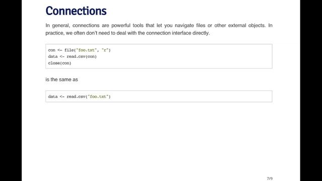 R Programming - Connections: Interfaces to the Outside World by Johns Hopkins University