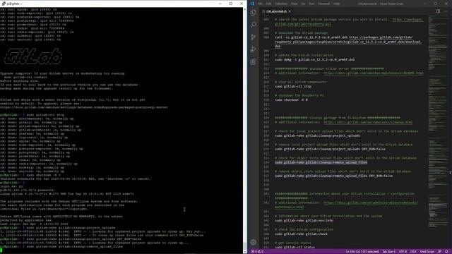 Maintenance of GitLab on a Raspberry Pi 4 - OLED Status Display, passiv Cooling, GitLab Update