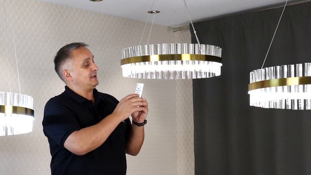 Современные хрустальные светодиодные LED люстры с пультом CITILUX Рианна CL337