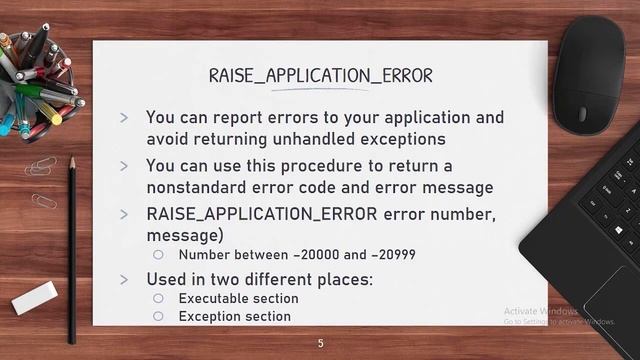 [17] Oracle PLSQL Arabic Course - User Defined Exceptions
