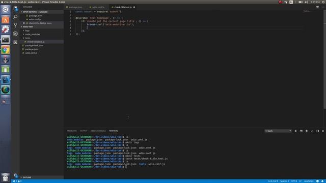 04 Initial test - WebdriverIO v5