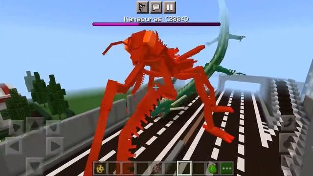 Kamacuras Vs Manda|mcpe Godzilla Final War Addon
