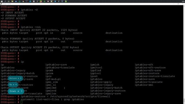 LFCE  Настройка базовой конфигурации iptables  openSUSE Leap 15.3