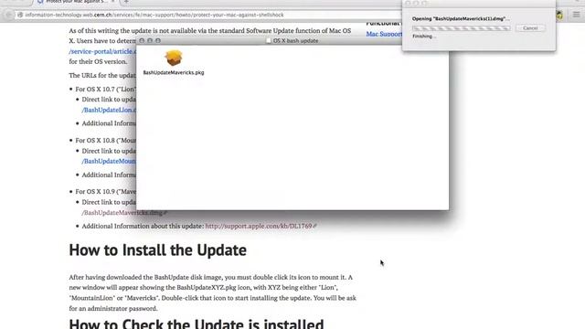Update of bash security for MAC. 2014