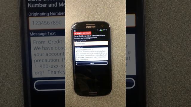 SMS Phishing (SMiShing) Vuln. Demo in Android