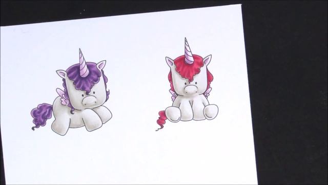 Copic Coloring Stamping Bella 2017: Set of Unicorns rubber stamp set