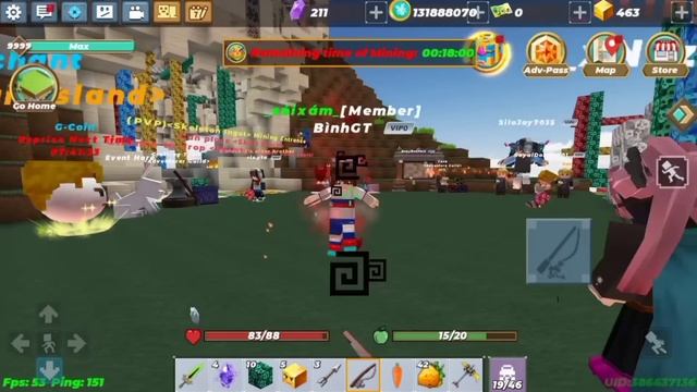 UNLIMITED FISHING RODS in SkyBlock Blockman go
