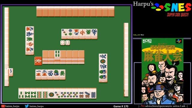 SNES Super Side Quest - Game # 170 - Super Mahjong Taikai [20/25]