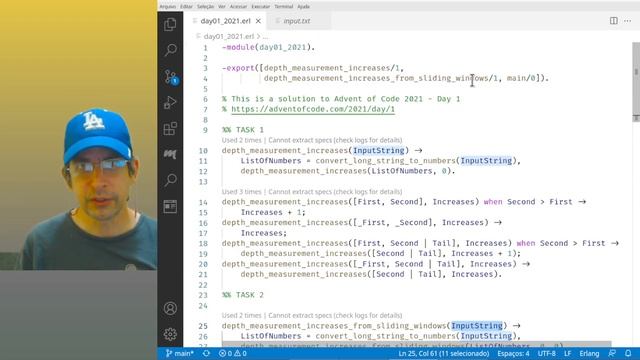 Solving Advent of Code 2021 in Erlang - Day 1 - Sonar Sweep - Task 2