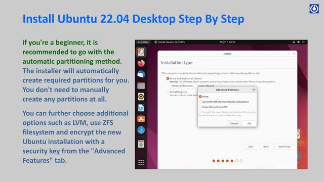 Ubuntu 22.04 LTS Desktop Installation Guide | How to Install Ubuntu with Manual Partitioning
