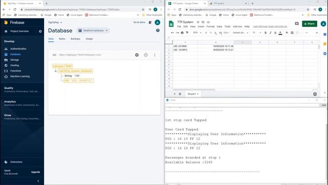 Arduino to firebase to google sheets Demo