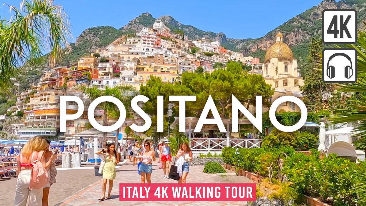 Позитано, Италия - Positano 4K Walking Tour Italy - побережье Амальфи