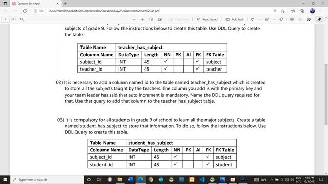 DBMS Question Session Task 45 | 1st Year | Semester 01 | Java Institute | Himasha Hirushan