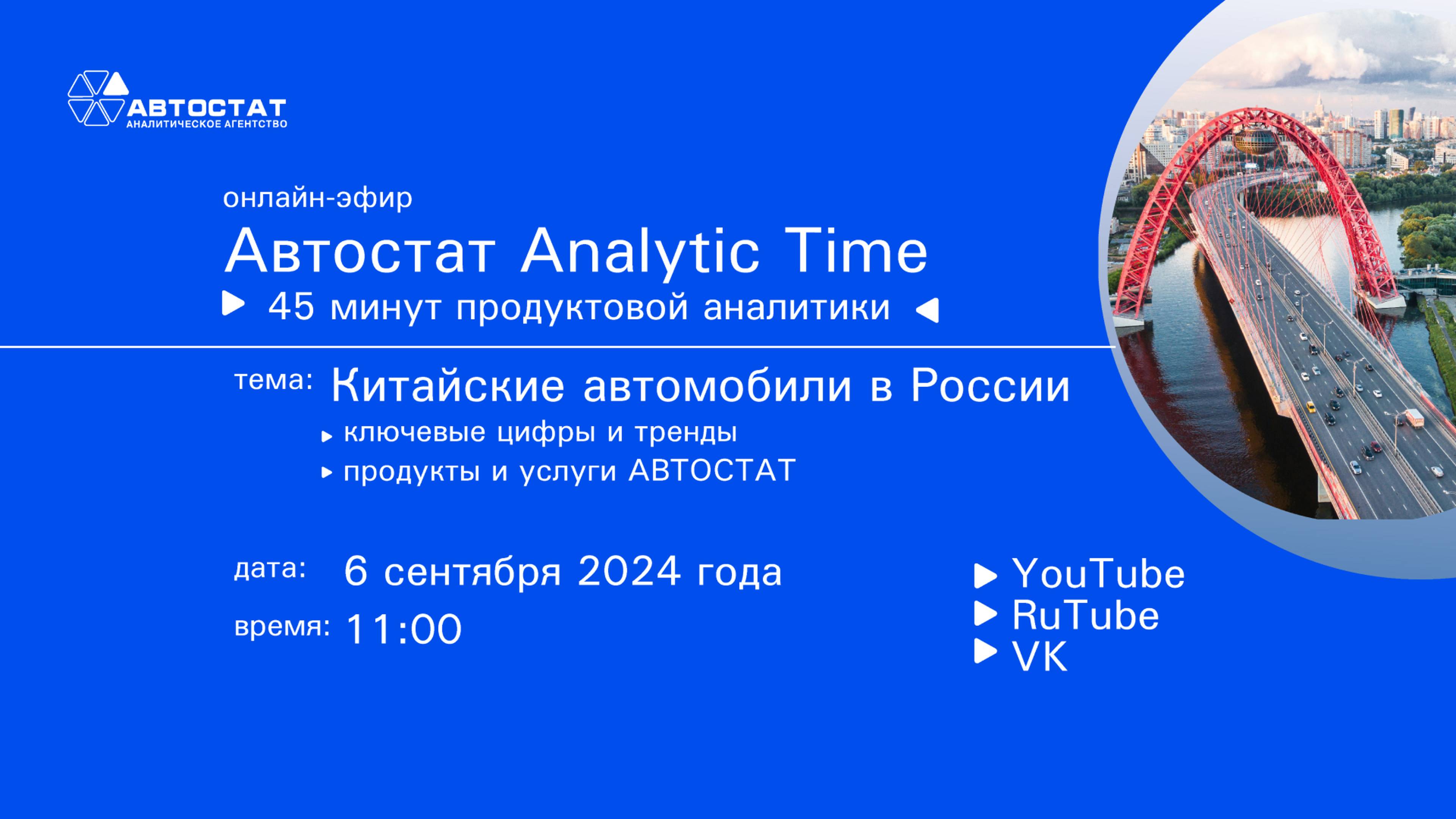 АВТОСТАТ Analytic Time. Китайские автомобили в России. Ключевые цифры и тренды.