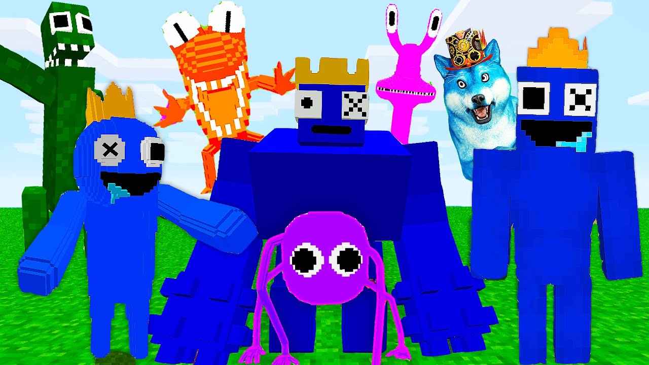 ВСЕ ВИДЫ РАДУЖНЫЕ ДРУЗЬЯ В МАЙНКРАФТ ПЕ! МОД НА RAINBOW FRIENDS В MINECRAFT MOD Minecraft PE