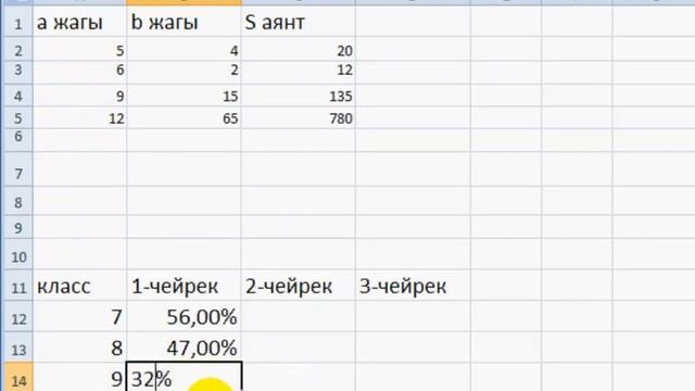 MS office 2007(Exel) Диаграмма түзүү 1
