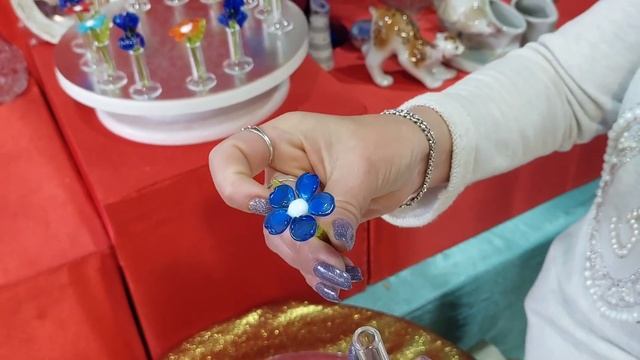 ХРУСТАЛЬ. ЦВЕТЫ ИЗ ЦВЕТНОГО СТЕКЛА. МАЛЬЦЕВСКАЯ ФРУКТОВНИЦА.