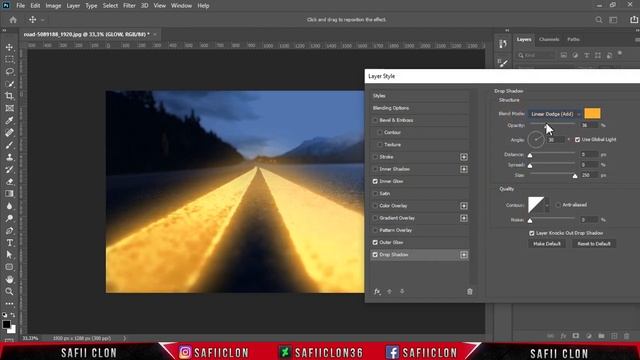 [ Photoshop Tutorial ] GLOWING ROAD LINE EFFECT