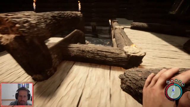 Sons of the Forest (PART 1) building the sun roof and connecting bases with a zip line