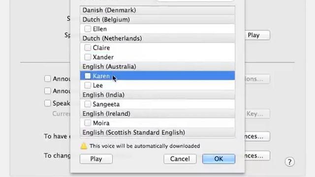 Mac OS X TTS (Text-To-Speech) Voices