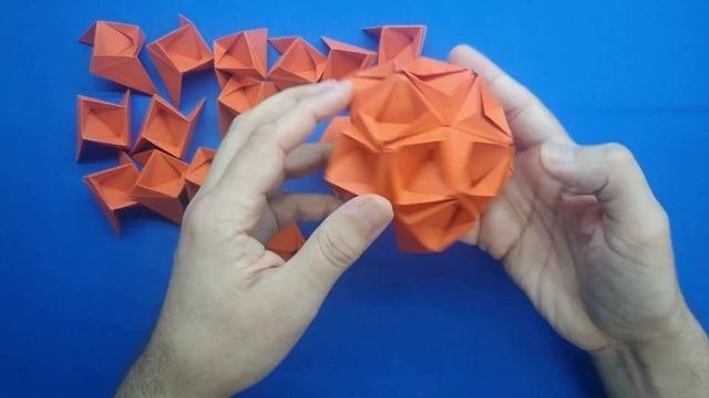 Origami star kusudama. How to make origami star kusudama with paper.  Kusudama Flower Starsea.
