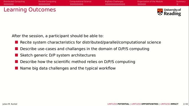 Introduction to the module CS3DP19-Distributed Systems and Parallel Computing