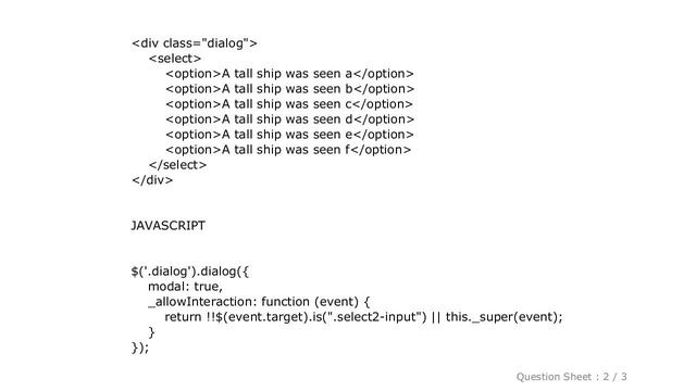 jQuery : select2 plugin and jquery ui modal dialogs