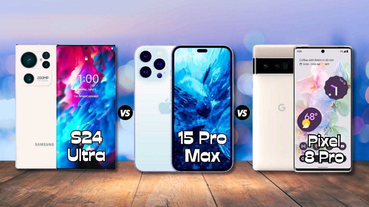Сравнение iPhone 15 Pro Max VS Samsung S24 Ultra VS Google Pixel 8 Pro