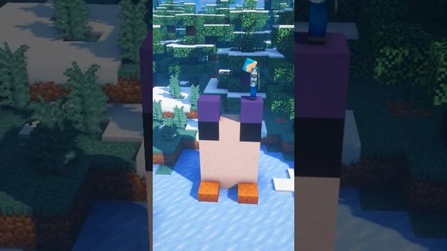 ? How to Build a PENGUIN STATUE in Minecraft - Quiet ASMR (Decoration) #Shorts