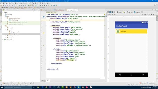 Android Development for Beginners - How To Custom Toast Message.